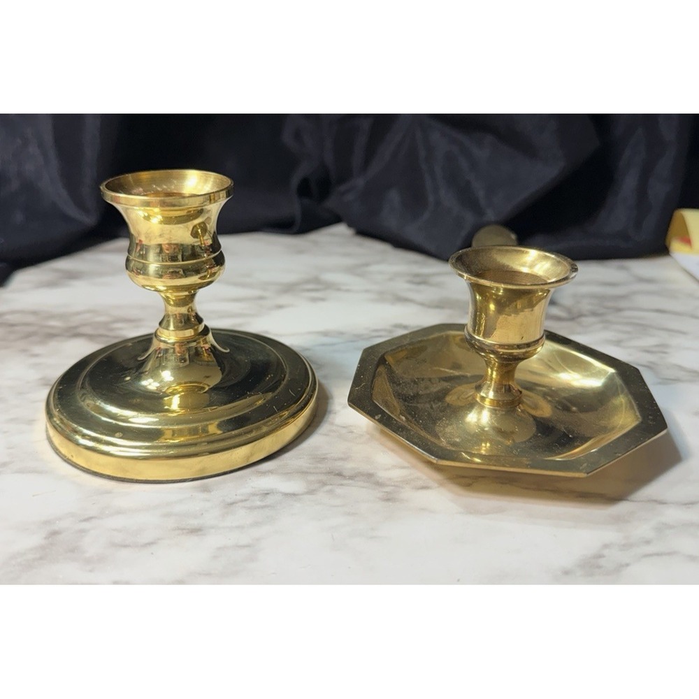 BALDWIN BRASS 3.5" T AND 2.25"T HANDLE CANDLE HOLDER (2758)‎